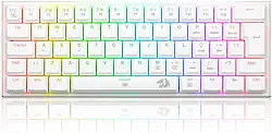 TECLADO MECANICO GAMER REDRAGON ANIVIA BRANCO RGB COM SWITCH AZUL ABNT-2
