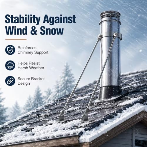 Support de toit rallongé robuste de 103mm pour stabiliser les cheminées face aux tempêtes
