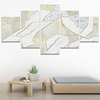SIGNWIN 5 Panel Canvas Wall Art Modern Art Contemporary Dramatic Geometric Mixed Media Multicolor Patterns for Home Decorations Ready to Hang - 60