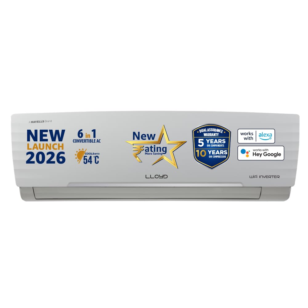 Lloyd 1.5 Ton 5 Star Wi-Fi Inverter Split AC 2026 New Star Rated (6 in 1 Convertible, Cools Up To 54°C, Voice & Wi-Fi Enabled, DG Mode, Ice Clean, 4 Way Swing, Installation Check, White, GLS18V5AGGGW)-image-35