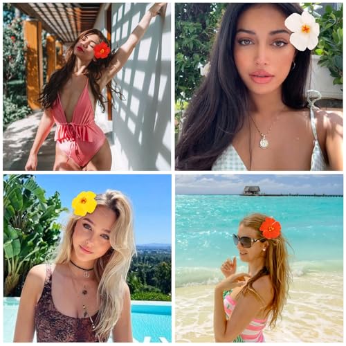 8 Packs Pinzas para el Cabello con Flores Hawaiian miniatura 6