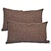 2er Set Sofakissen 50x30 cm, Zierkissen 2 Stück, Dekokissen, Couchkissen, 2 Bezüge + 2 Füllkissen - Kissen (Dunkelbraun)
