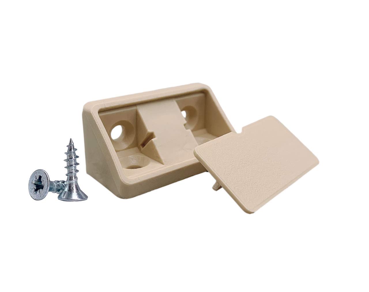 Diforma Beige (Pack Of 20 Pcs) Shelf Brackets 44 X 20 X 20 Mm, Furniture Corner Joints Plastic 90 Degree Corner Brace Joint, Right Angle, Screws Included (20, )