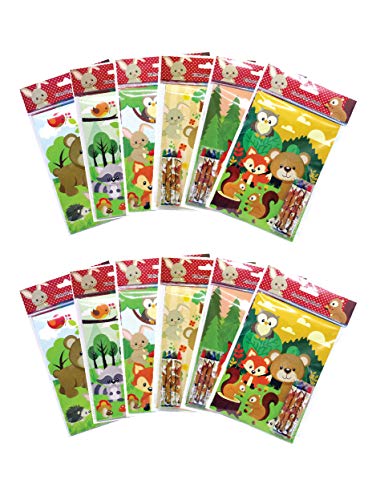 Woodland Animals Coloring Book Set with Crayons Party Favor, 12 Pack