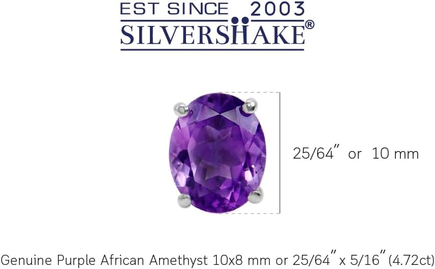 Silvershake 10X8mm Oval Shape Birthstone Gemstones White Gold Plated or Yellow Gold Plated 925 Sterling Silver Classic Stud Post Earrings Jewelry for Women