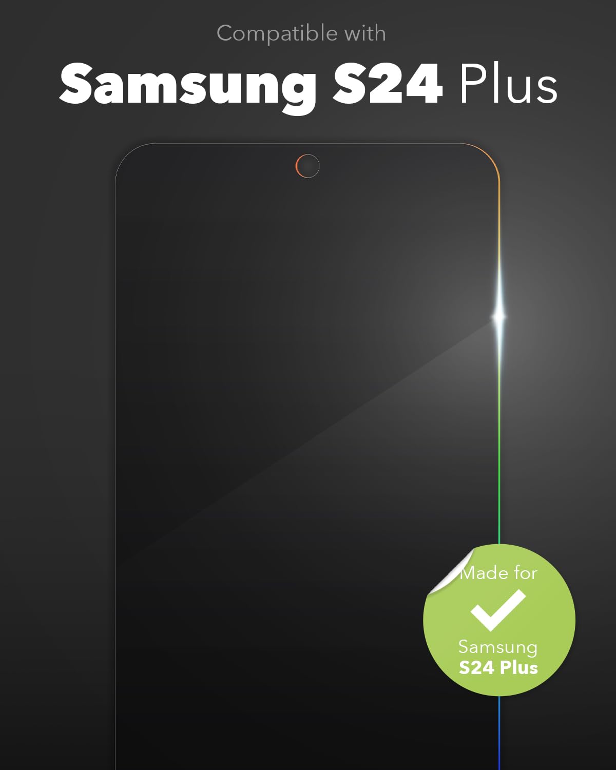 ZAGG InvisibleShield Fusion Privacy - Protector de pantalla antirreflectante para Samsung Galaxy S24+, polímero híbrido, filtro de privacidad de 2 vías, acabado mate, resistente a los arañazos