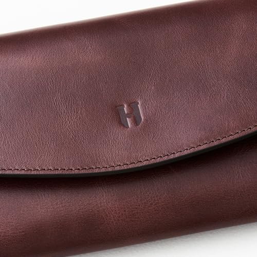 Handcrafted Full-Grain Leather Women’s Wallet, RFID Blocking, 12 Card Slots, 3 Compartments, Removable Zipper Coin Pouch, Gift Box & Pouch, Christmas & Birthday, Brown4