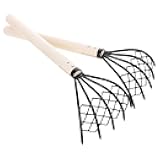 MERRYHAPY 2Pcs Beach Rake with Mesh Net Tine Claw Rake for Shells Oysters and Seafood Digging Durable Beach Tool and Accessory for Clamming and Gardening