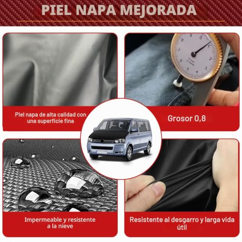 Protector de capó negro para VW T5.1 2010-2015 que cubre todo el capó de forma completa 3