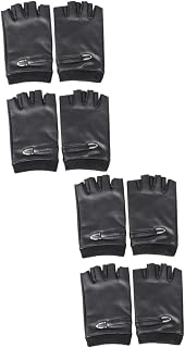 SHERCHPRY 2 Pares De Guantes De Tela Transpirables Y Cómodos Para Hombre De Medio Dedo Resistentes A Los Golpes Color Negro. 2 Pares.