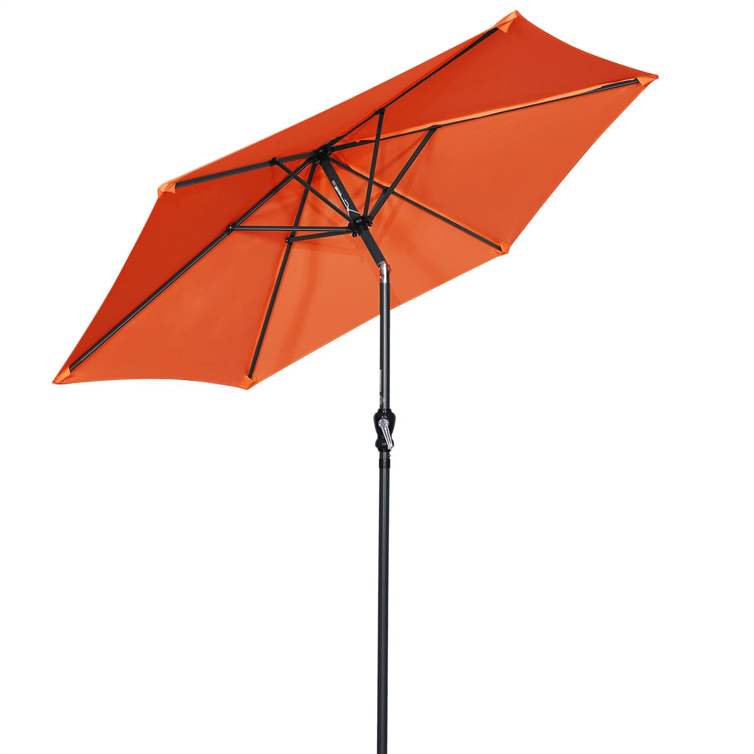 Angel Living 250cm Parasol de Jardín Sombrilla de Acero con Mecanismo de Inclinación Sombrilla con Mástil de Acero de 38mm para Jardín Patio Playa (Terracota)
