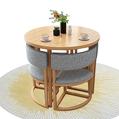 Juego de mesa de comedor con 4 sillas, muebles de cocina, comedor y bar, decoración elegante estilo bistró para el hogar y la oficina