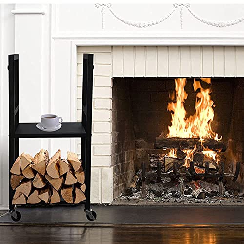 Porte-bûches pour cheminée extérieure et poêle avec rangement d'outils - 4