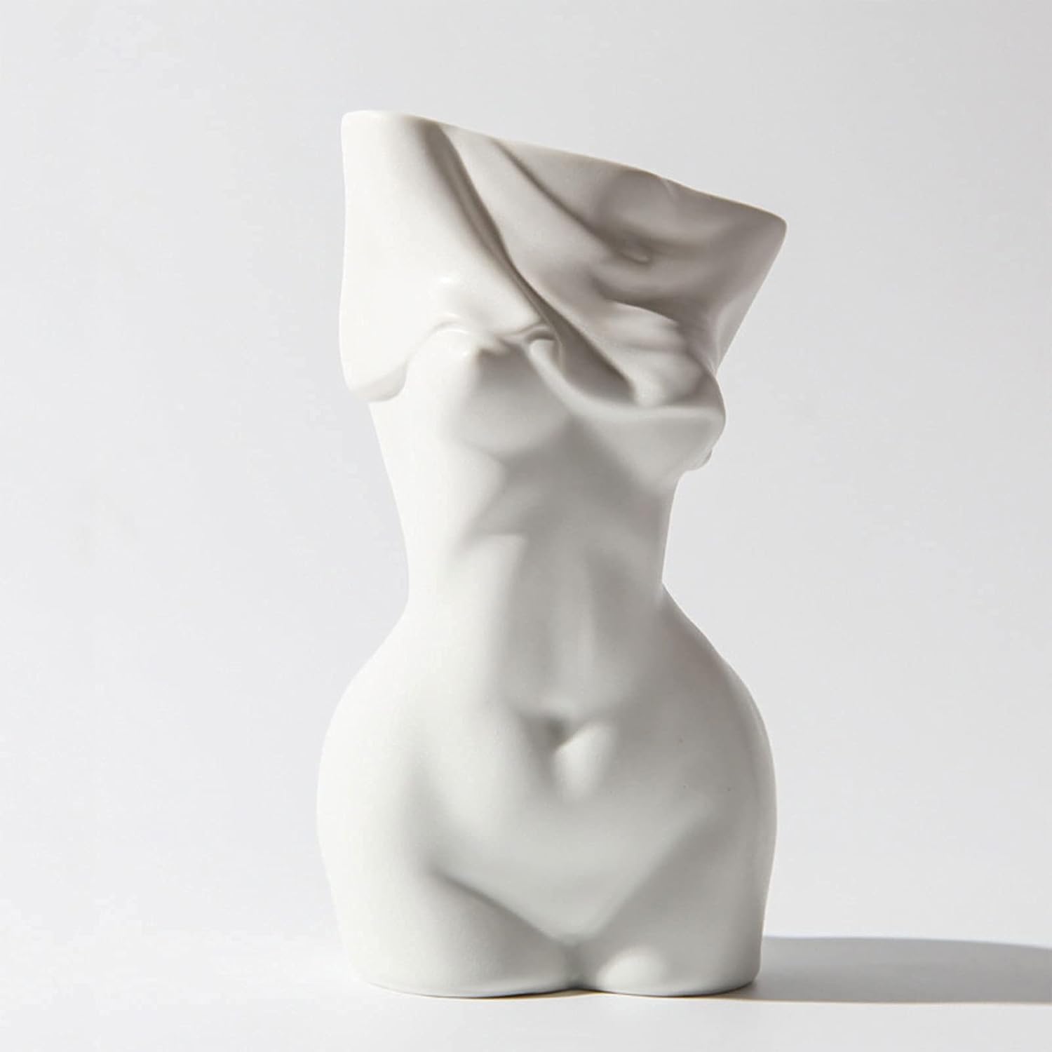 Body Vase Female Form,White Ceramic Vase Unique Undressing,Female Body Vase Modern Curve Art Body Flower Vase for Home Decor Table Decor 7.28x3.94x3.54inches(White)