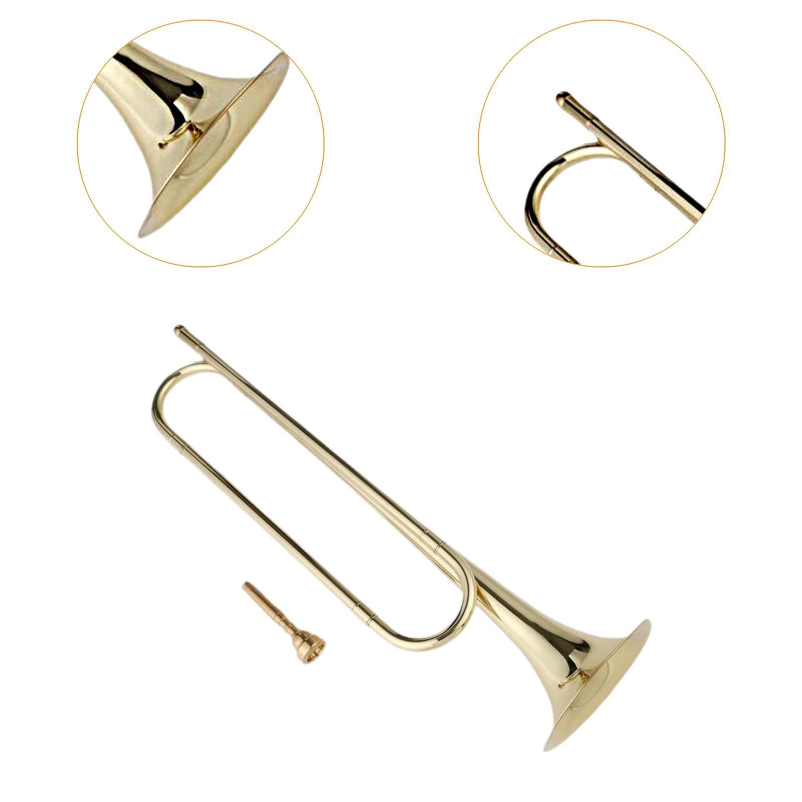 Generic B-Signalhorn Messing-Signalhorn Goldene Trompete Marschsignalhorn Blassignal für Kavallerie