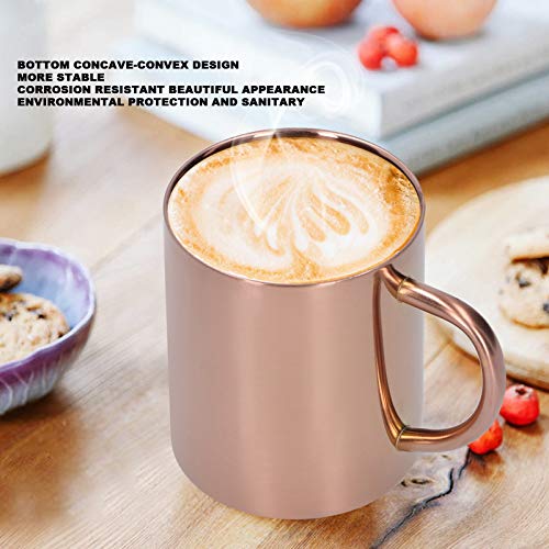 Copo de água com alça, talheres, copo de aço inoxidável, resistente à corrosão de camada dupla Escri