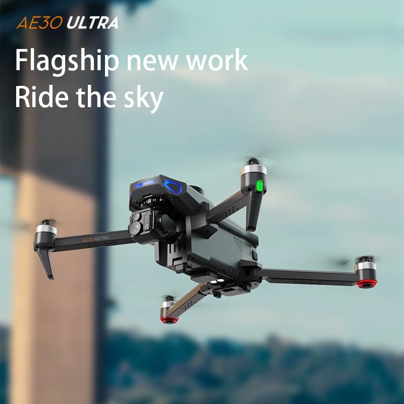 Image of AE30 Ultra Drone with Camera for Adults 4K,3 batteries,Black | True 4K Video,3-Axis mechanical gimba,7.2-inch Tablet Remote Controller,App Download, 360 Obstacle Avoidance,500g payload