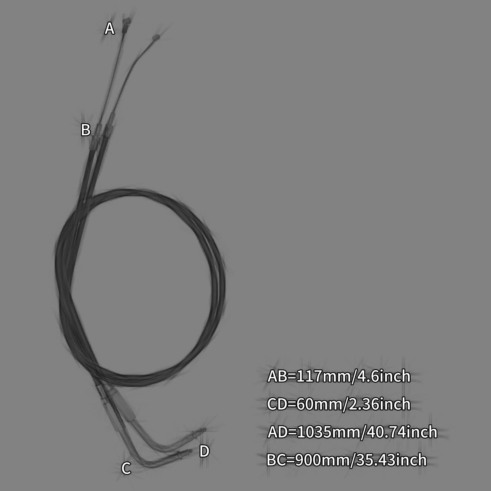 Cavo acceleratore per moto adatto per Harley Sportster Iron XL883 XL1200 Dyna Softail Fat Boy Heritage Road King 90 cm