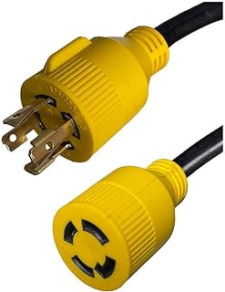 L14-30 Generator Extension Cord, 4-Prong, 10 AWG 4 Wire, 30A, 125/250V NEMA L14-30P to L14-30R - Iron Box # IBX-5807Y (25 ft)