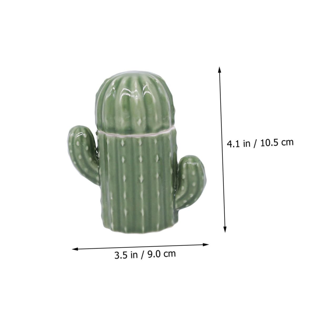 KICHOUSE 1Pc Cactus Shaped Storage Organizer Creative Cotton Swab Toothpick Holder Green Decorative Container for Home Use Design for Kitchen Bathroom