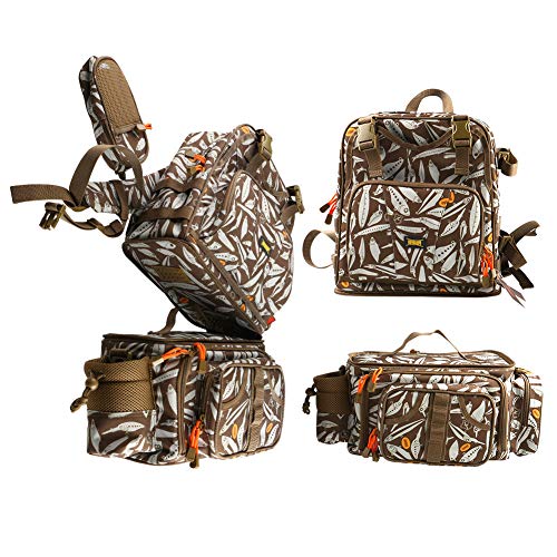 Kingdom Fishing Bag Multifunctional Fishing Backpack Tackle Bag Detachable Combination Lure Backpacks Fishing Gear Storage Shoulder Handbags with Phone Bag (khaki)