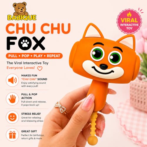 Image of Babique ChuChu Toys Cute Cartoon Fox & Kawai Soft Plush Combo | Adorable Sensory Toy | Cuddly Handheld Toy for Babies, Toddlers & Kids | Travel-Friendly Gift | Pack of 2