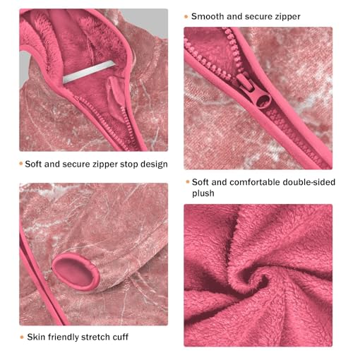 GuoChe Pink Marble Stone with White Baby Boy Fleece Jacket3