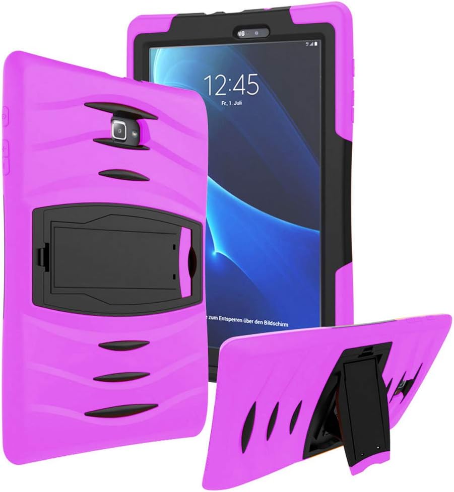 KIQ Galaxy Tab A 8.0 2015 T350 Case, Full-Body Shockproof Military Heavy Duty Case Cover Screen Protector Stand Samsung Galaxy Tab A 8.0 SM-T350 SM-T355 (2015) (Armor Hot Pink)
