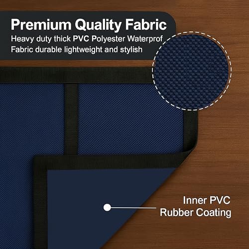 Image of Refrigerator Single Door Waterproof, Dustproof, Refrigerator Top Cover, Protective Cover for Fridges with Extra Storage Space Nylon Top cover with 6 Storage Pockets (Navy Blue,130 x 54 cm)
