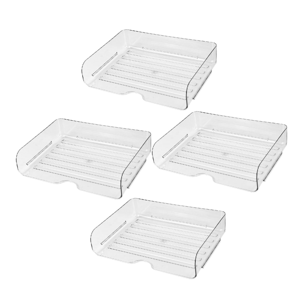 Stapelbarer Schreibtisch Aktenorganizer 4 Stück Pet für Büroablagen | Papierorganizer, Platzsparende Aufbewahrung für Dokumente, Elegantes Design für Büro und Zuhause