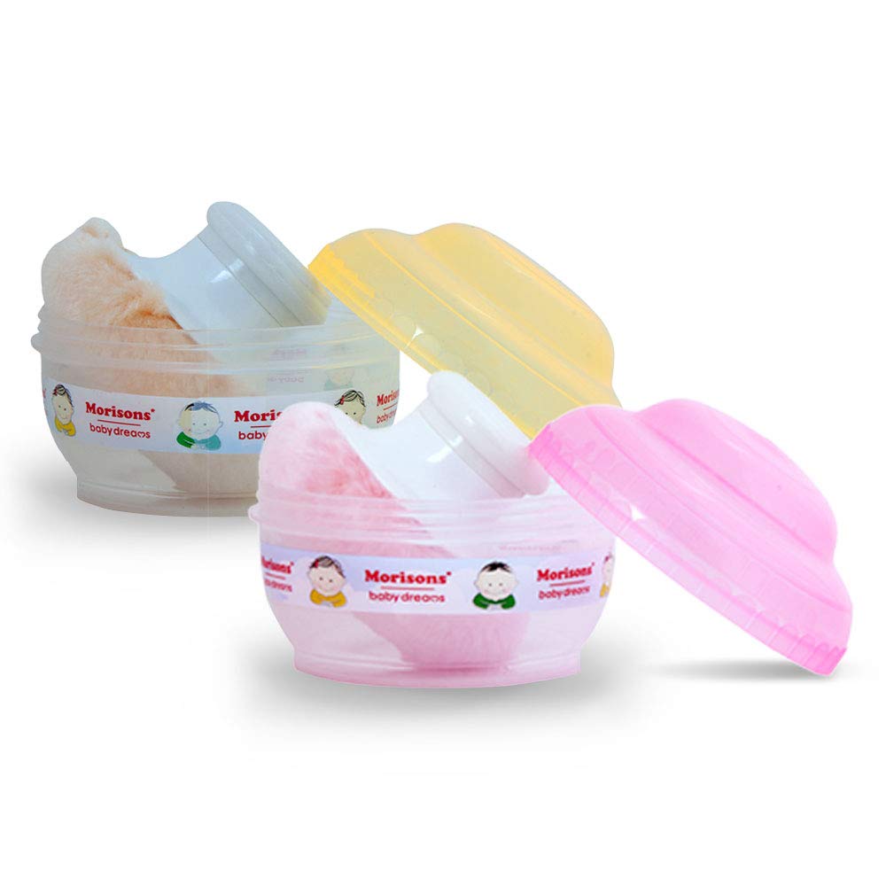 Morisons* babydreams THE CHOICE OF SMART MUMSBaby Dreams Premium Powder Puff - Peach & Pink (Pack 2)