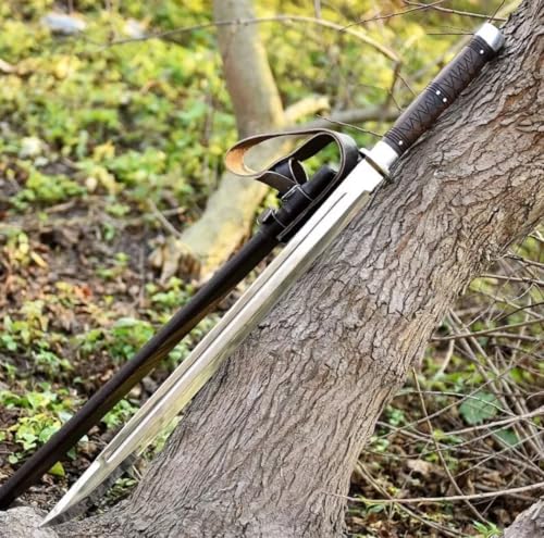 Custom Handmade High Carbon Steel Full Tang Hunting Sword, Perfect Rose Wood Grip, Combat Sword with Scabbard, Collectibles by Empire Industry