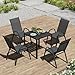 WOLTU Gartentisch, Balkontisch Aluminium WPC, Tisch eckig für 4-6 Personen, Esstisch Outdoor, Terassentisch, 70x74x70 cm, Schwarz