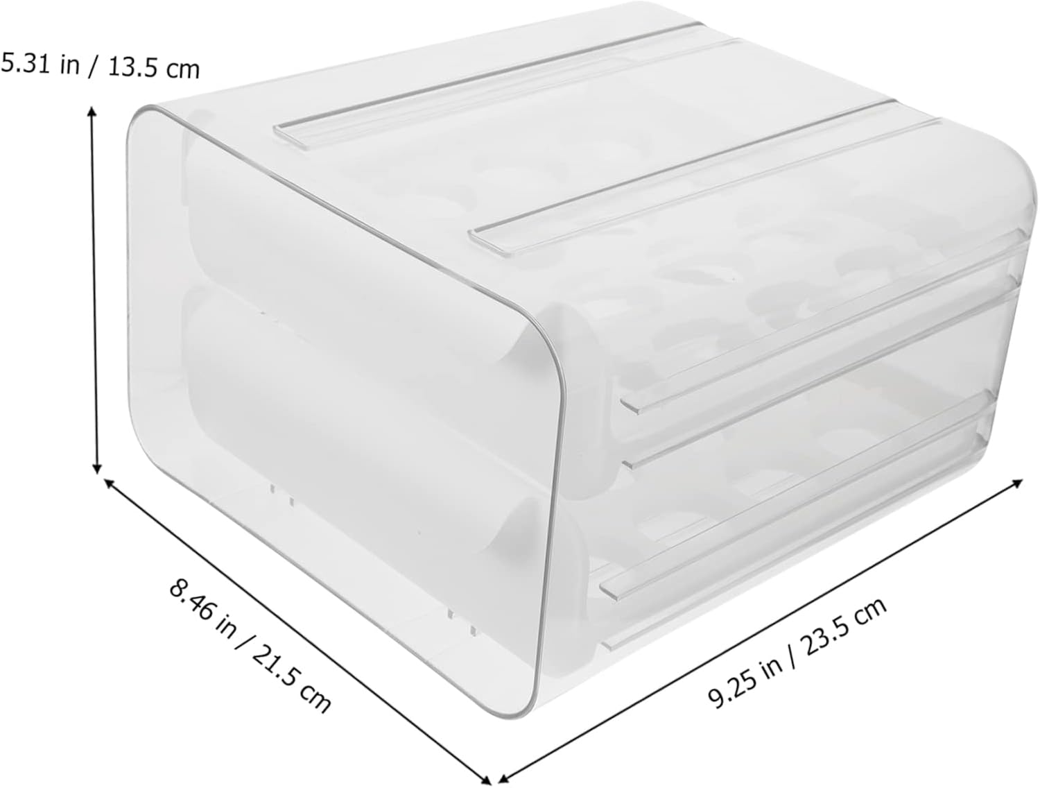 1pack Refrigerator Storage Box Double Layer Compartment Design and Space-saving Holder for Fridge for Picnic and Kitchen Use