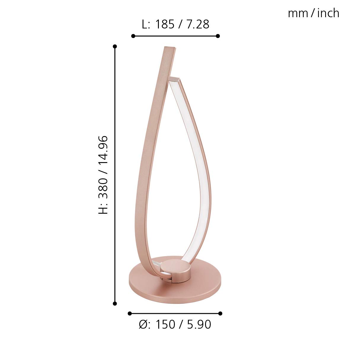 Eglo LED lampada da tavolo Palozza, lampada da tavolo 1 fiamma, lampada