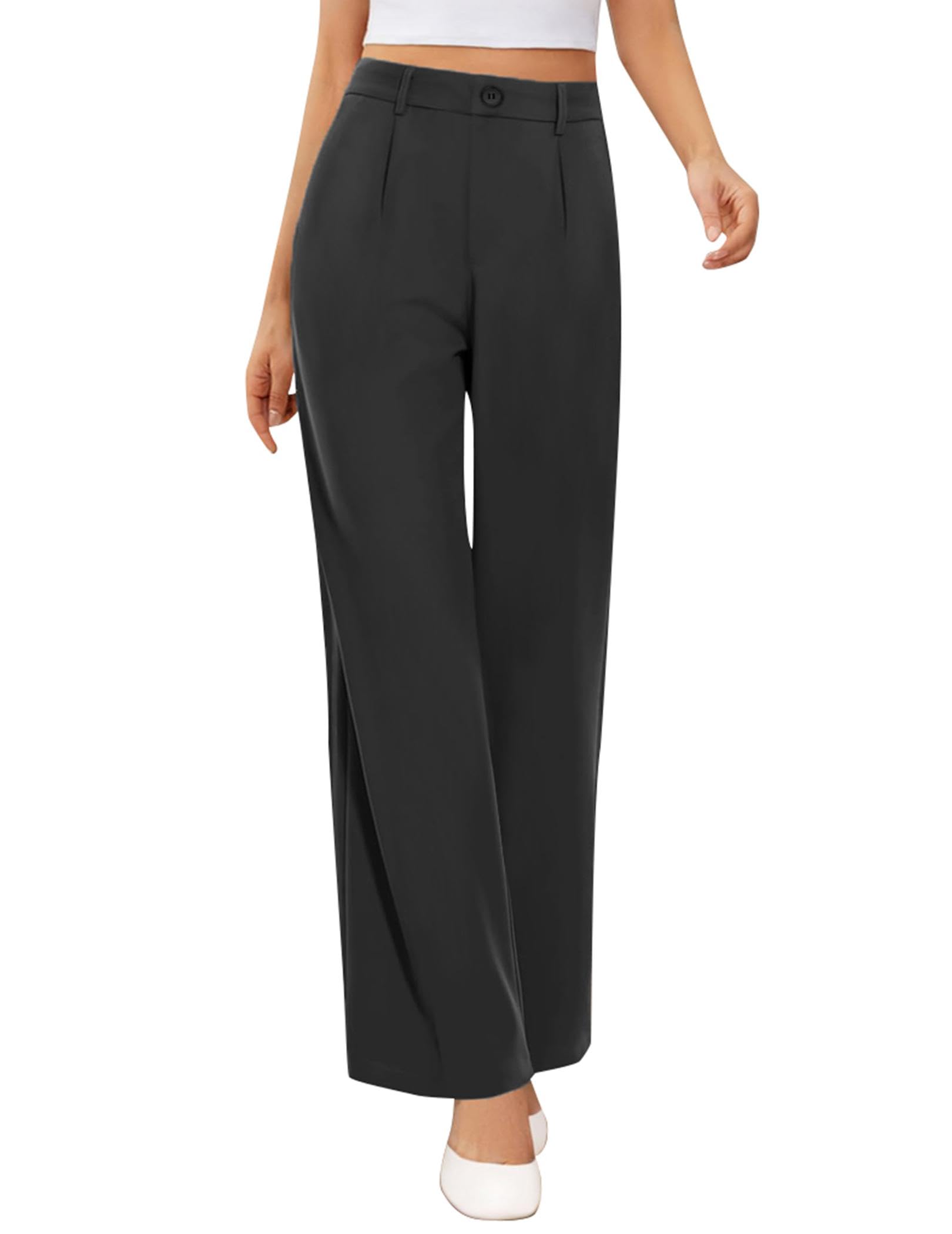 Dress Pants Women High Waisted Business Casual Pants Trendy Flowy Straight Leg Trouser Pants Office Outfits