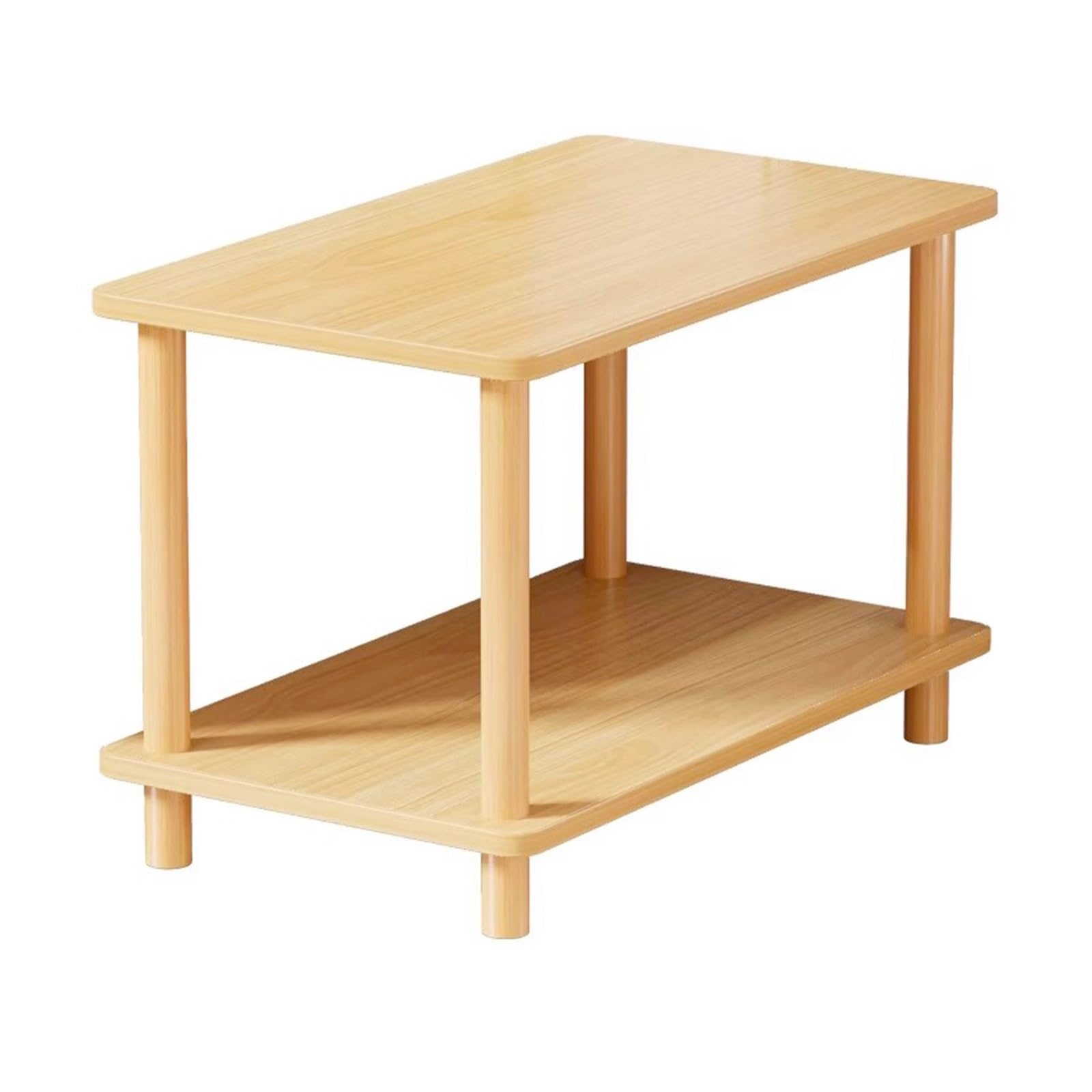 Table basse en bois massif stable : oubliez le désordre grâce au rangement double couche