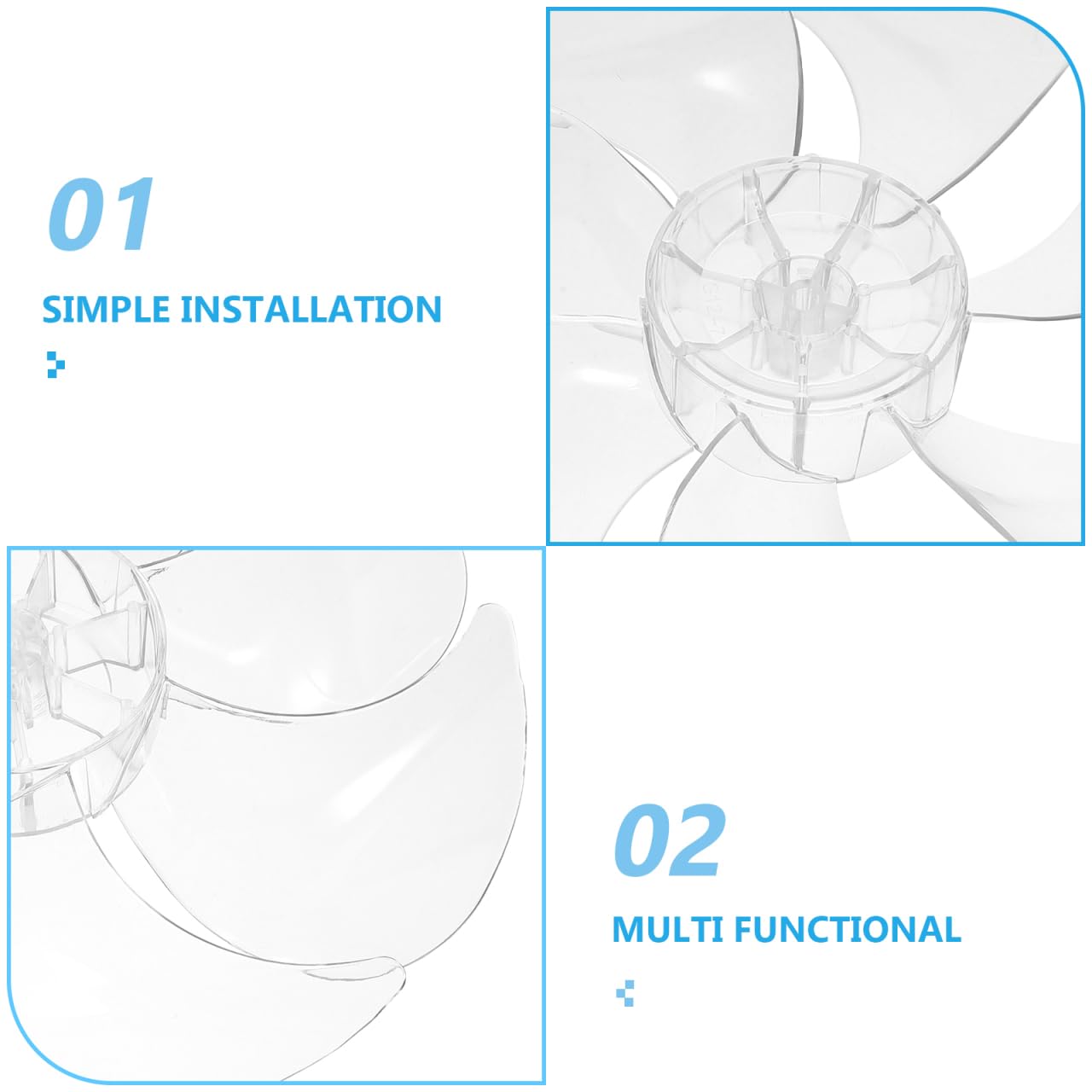 BESTOYARD Universeller Ersatz StandventilatorflüGel Und TischventilatorflüGel Aus Kunststoff 12 Zoll Leiser Betrieb Starker Luftstrom Einfacher Austausch FüR Home Office Und Haushalt