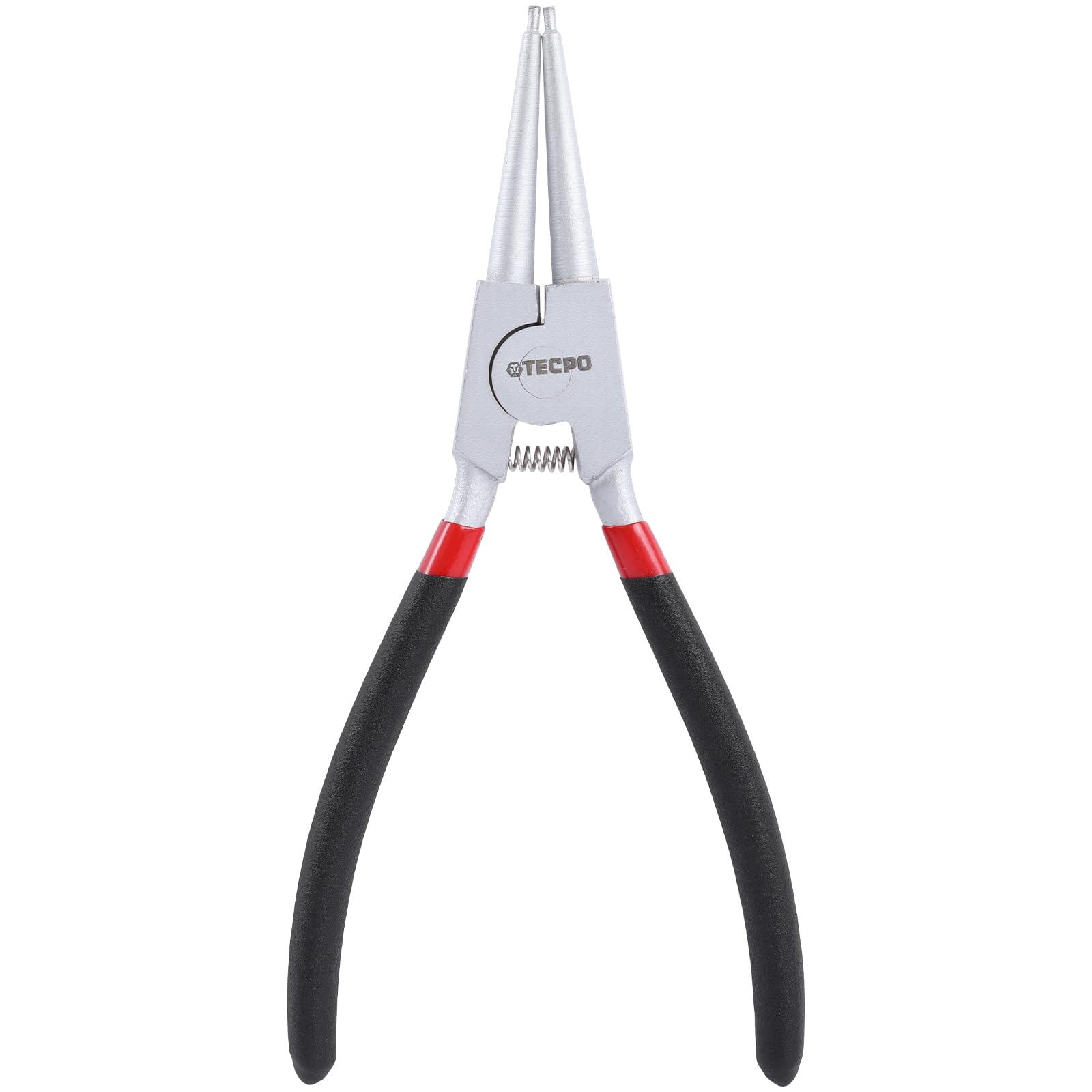 TECPO Sprengringzangen Set, 4-teilig 175mm Zange Gerade und Gebogen Seegeringzange Innen Außen für Sicherungsring aus Chrom Vanadium Stahl