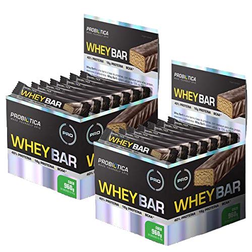Combo 2x Whey Bar Protein 24un 40gr Coco Probiotica