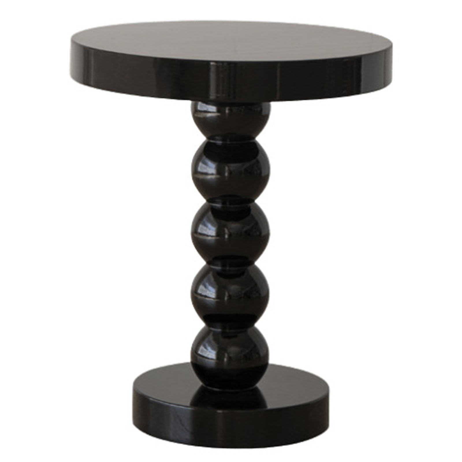 SXZenSpace Sofa Side Table, Mid-Century Cute Balls Coffee Wood Nightstand, Solid Support, for Living Room, Bedroom(Black,40cm/16in)
