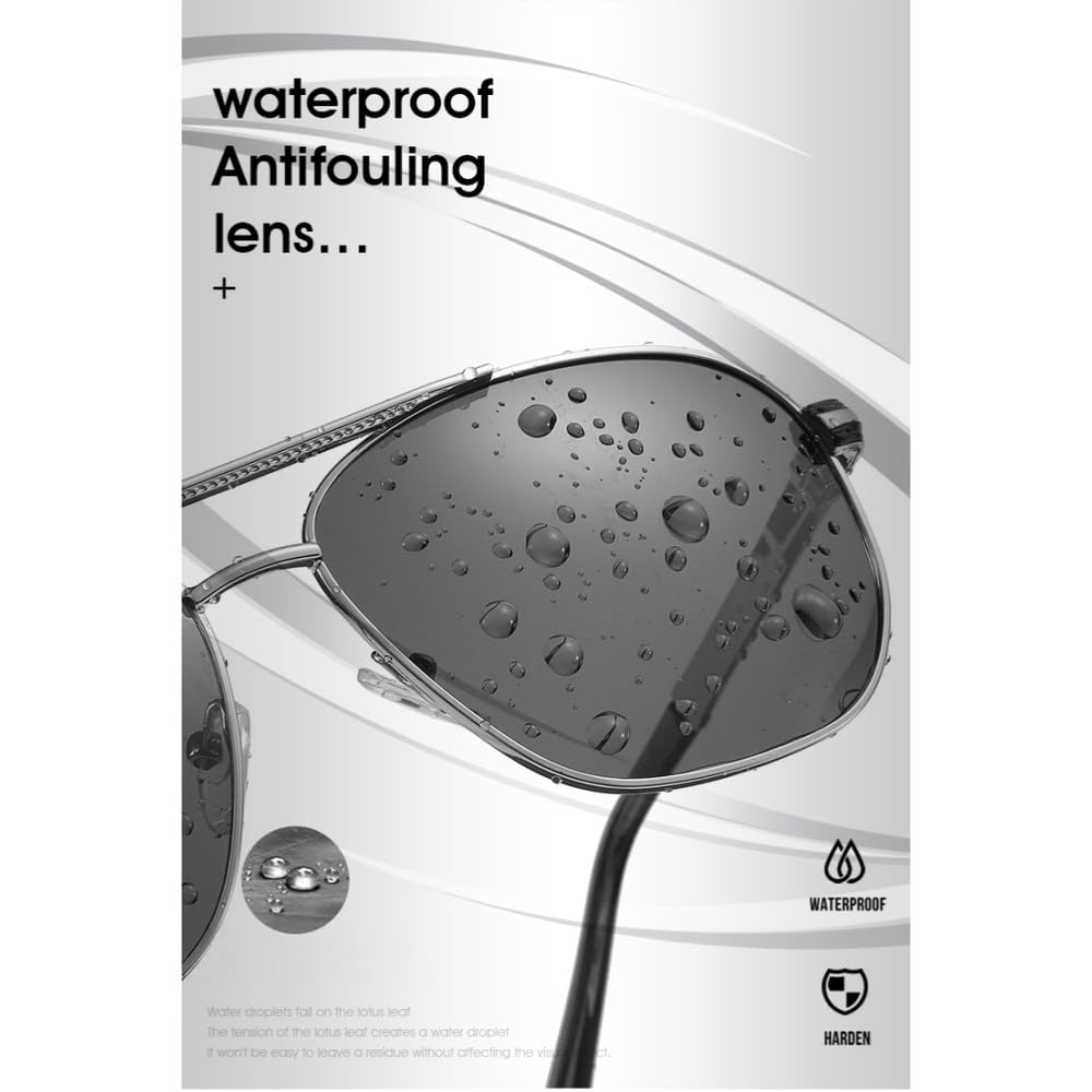 Occhiali da sole da pilota con doppio ponte alla moda, lenti polarizzate UV400 da uomo, occhiali da sole da guida