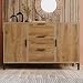 Produktbild Merax Sideboard Kommode mit 2 Türen und 3 Schubladen 120 cm, Buffetschrank mit Verstellbares Ablage, Aufbewahrungsschrank in Dunkle Eiche, Metallbeinen, für Schlafzimmer, Wohnzimmer, 120x40x76 cm