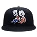 Quanhaigou Cute Skull Zombie Skeleton Embroidery Snapback Hat, Unisex Adjustable Flat Bill Cartoon Cap