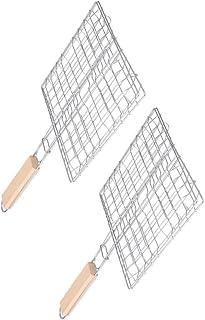 CIYODO 2 Pçs Grelha De Bife Acessórios Ao Ar Livre Rede De Churrasco A Carvão Rack De Churrasco De Peixe Cesta De Churrasco Rede De Churrasco Grelha Quadrada Suprimentos De Churrasco De