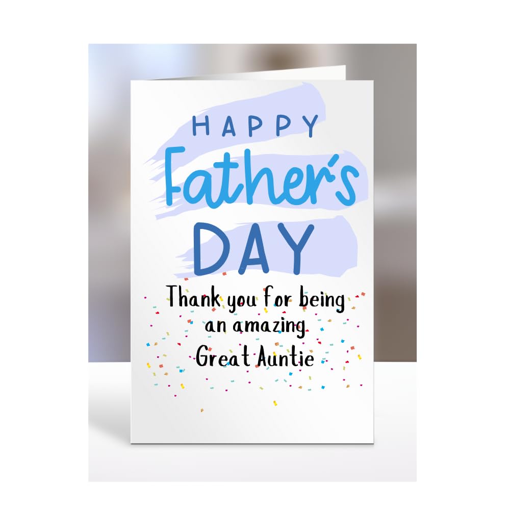 Thank you for being an amazing, Happy Father's Day Card for Great Auntie, gifts for men, women, him, her, boy, girl, female, male, presents, from, A5-251_119