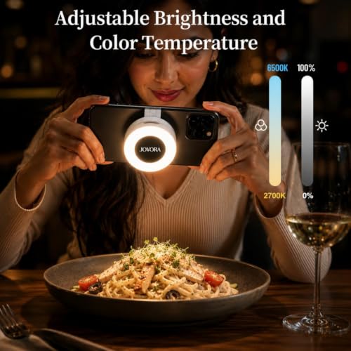 Image of Magnetic Selfie Light for Phone with 180 Rotation - Mag Safe Compatible with Adhesive Metal Ring for Android, 3 Color Modes for Reels, Video Calls, Live Streaming & Content Creation (White)