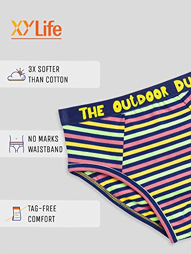 Image of XY Life Arcade Modal Briefs for Boys, Relaxed Fit, Stripes