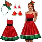 Déguisement de carnaval : Robe d'été décontractée pour femme, élégante robe longue trapèze à fines bretelles. Ce déguisement coloré et ludique vous mettra de bonne humeur et attirera tous les regards. Cette robe d'été décontractée, à la taille cintrée, est à la fois confortable et élégante, et met votre silhouette en valeur