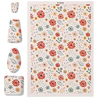 Bloemen aardewerk kleistickers | handgemaakte kleurrijke